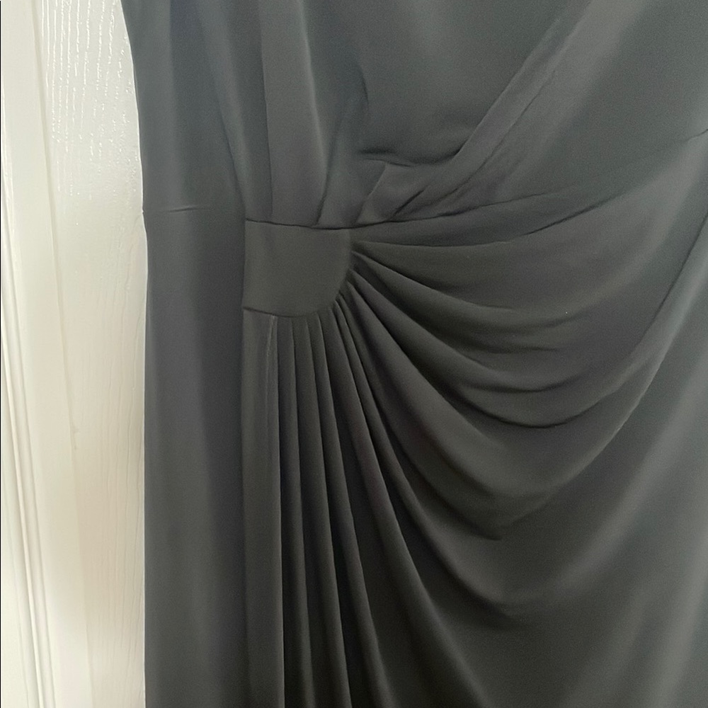Connected Apparel Black Ruched Maxi Dress - Picture 2 of 3